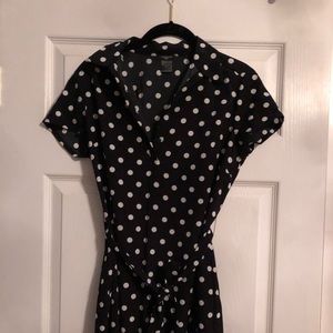 Petite Small Ann Taylor polka dot dress